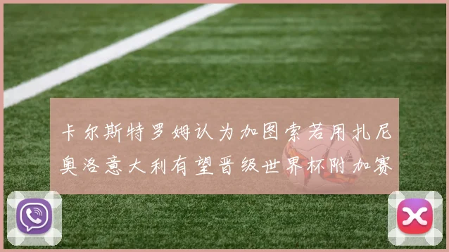 卡尔斯特罗姆认为加图索若用扎尼奥洛意大利有望晋级世界杯附加赛